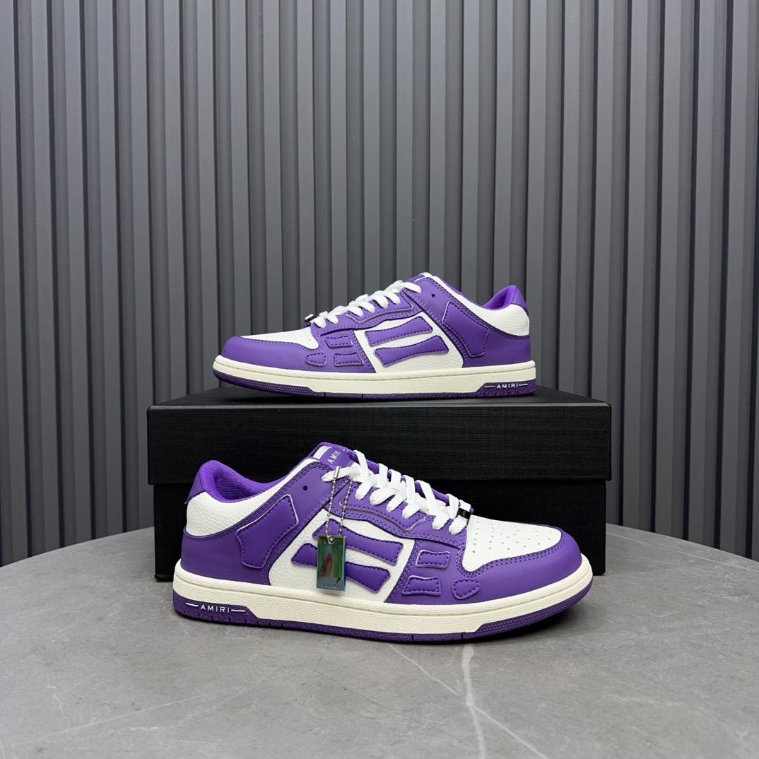 Amiri Bone Runner Sneakers: Low Top, Leather, Purple and White, for Women 8 i1729444134 3868 4