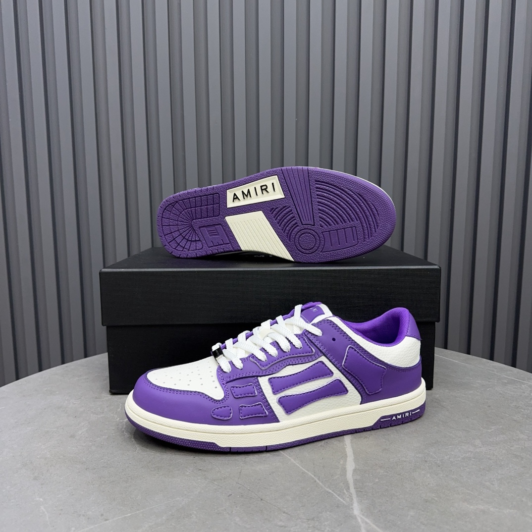 Amiri Bone Runner Sneakers: Low Top, Leather, Purple and White, for Women 10 i1729444134 3969 5