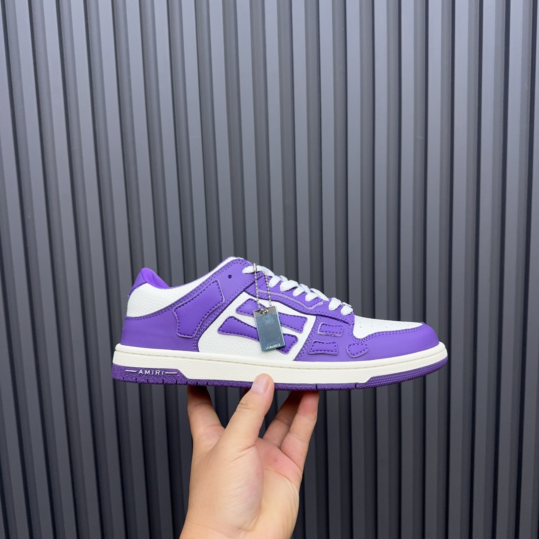 Amiri Bone Runner Sneakers: Low Top, Leather, Purple and White, for Women 3 i1729444134 5019 8