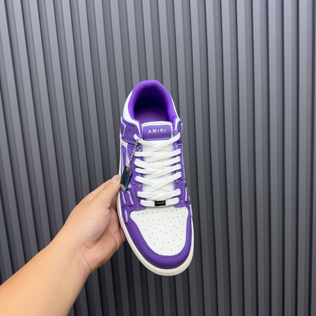 Amiri Bone Runner Sneakers: Low Top, Leather, Purple and White, for Women 5 i1729444134 6315 6