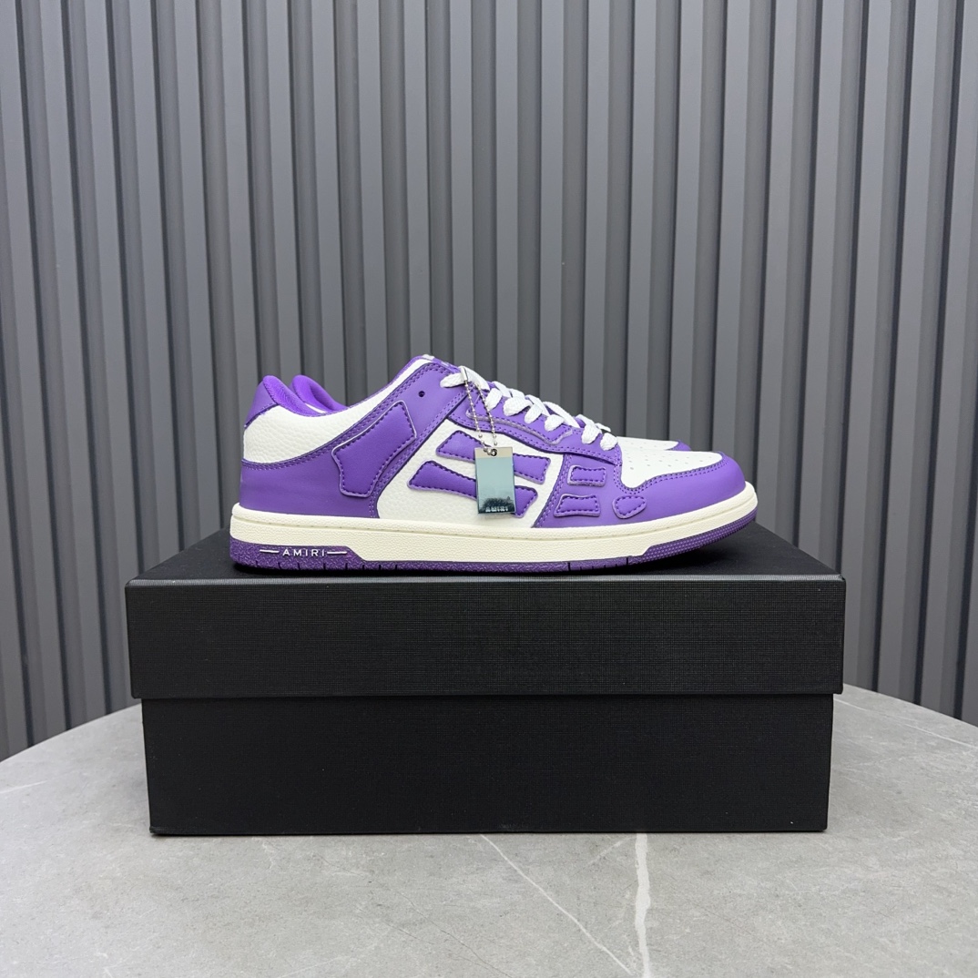 Amiri Bone Runner Sneakers: Low Top, Leather, Purple and White, for Women 1 Amiri Bone Runner Sneakers: Low Top, Leather, Purple and White, for Women