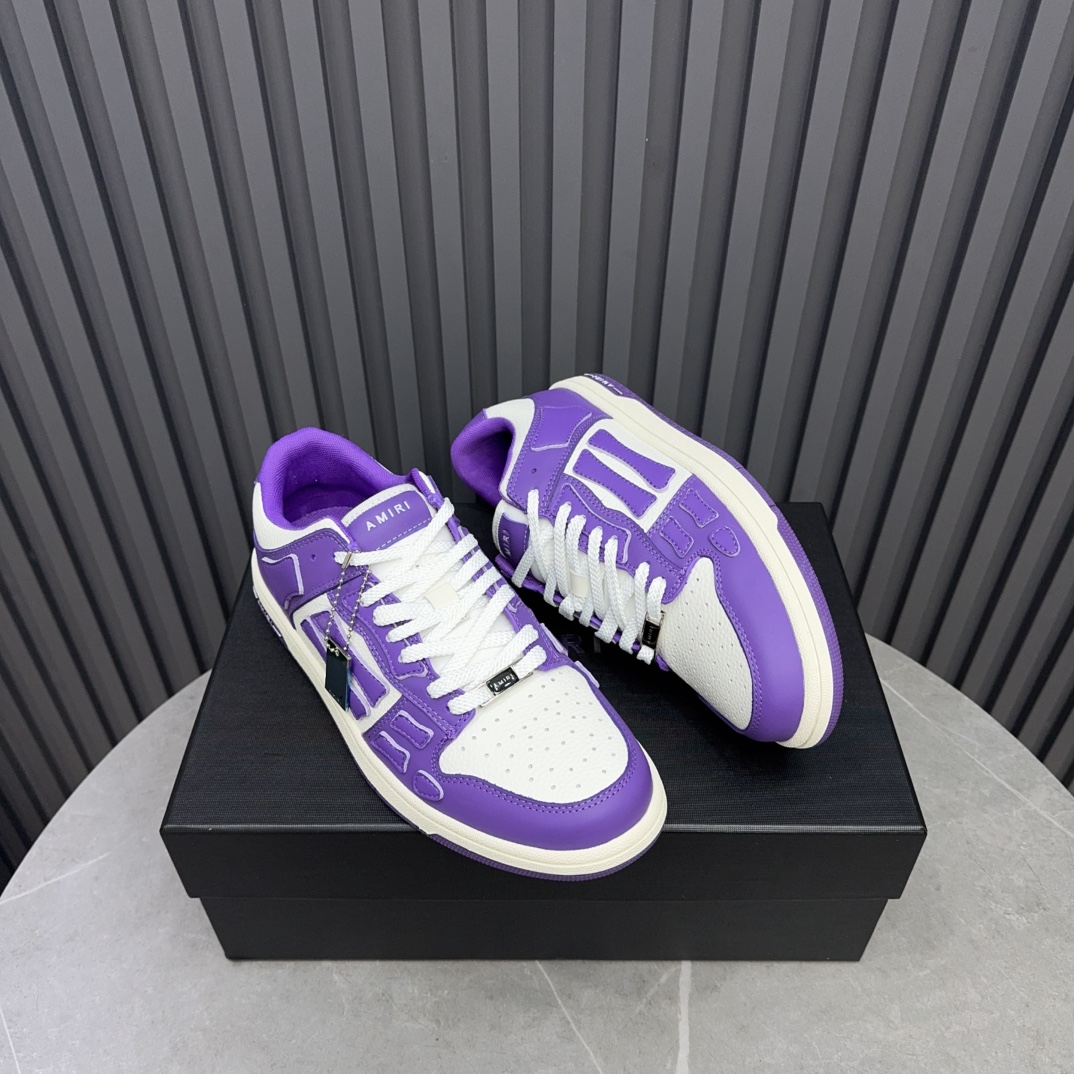 Amiri Bone Runner Sneakers: Low Top, Leather, Purple and White, for Women 6 i1729444134 9830 1
