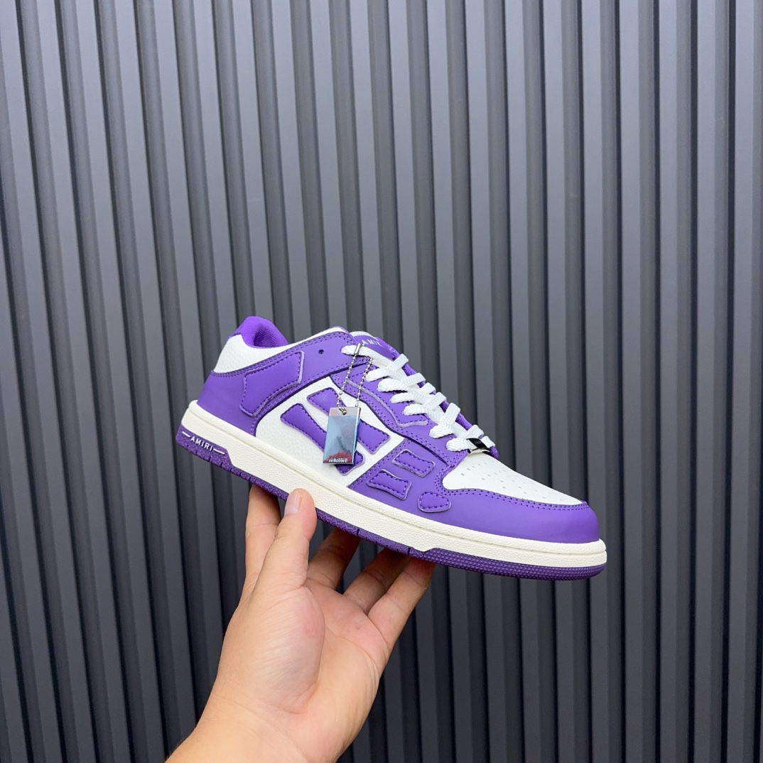Amiri Bone Runner Sneakers: Low Top, Leather, Purple and White, for Women 4 i1729444134 9866 0