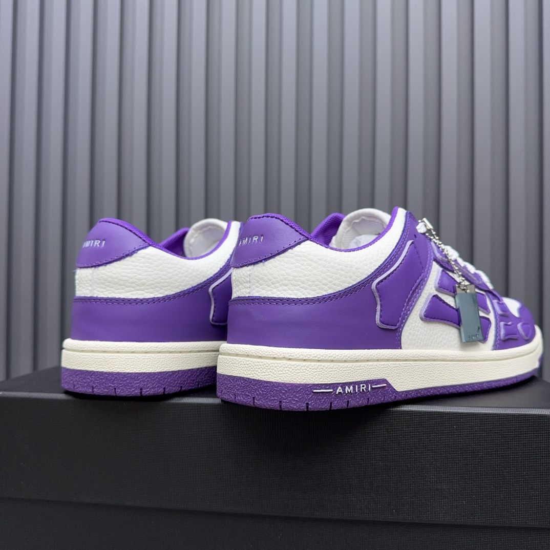 Amiri Bone Runner Sneakers: Low Top, Leather, Purple and White, for Women 7 i1729444144 4212 0
