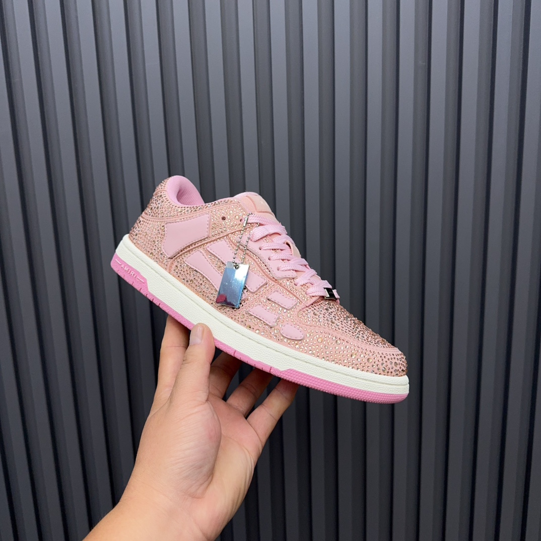 Amiri Bone Runner Low-Top Sneakers - Pink Leather Designer Shoes 4 i1730834089 3174 4