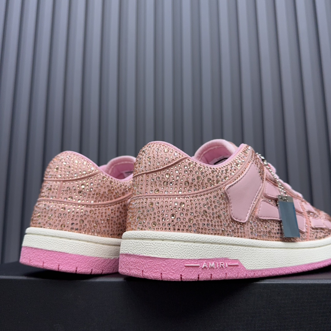 Amiri Bone Runner Low-Top Sneakers - Pink Leather Designer Shoes 7 i1730834089 5228 2