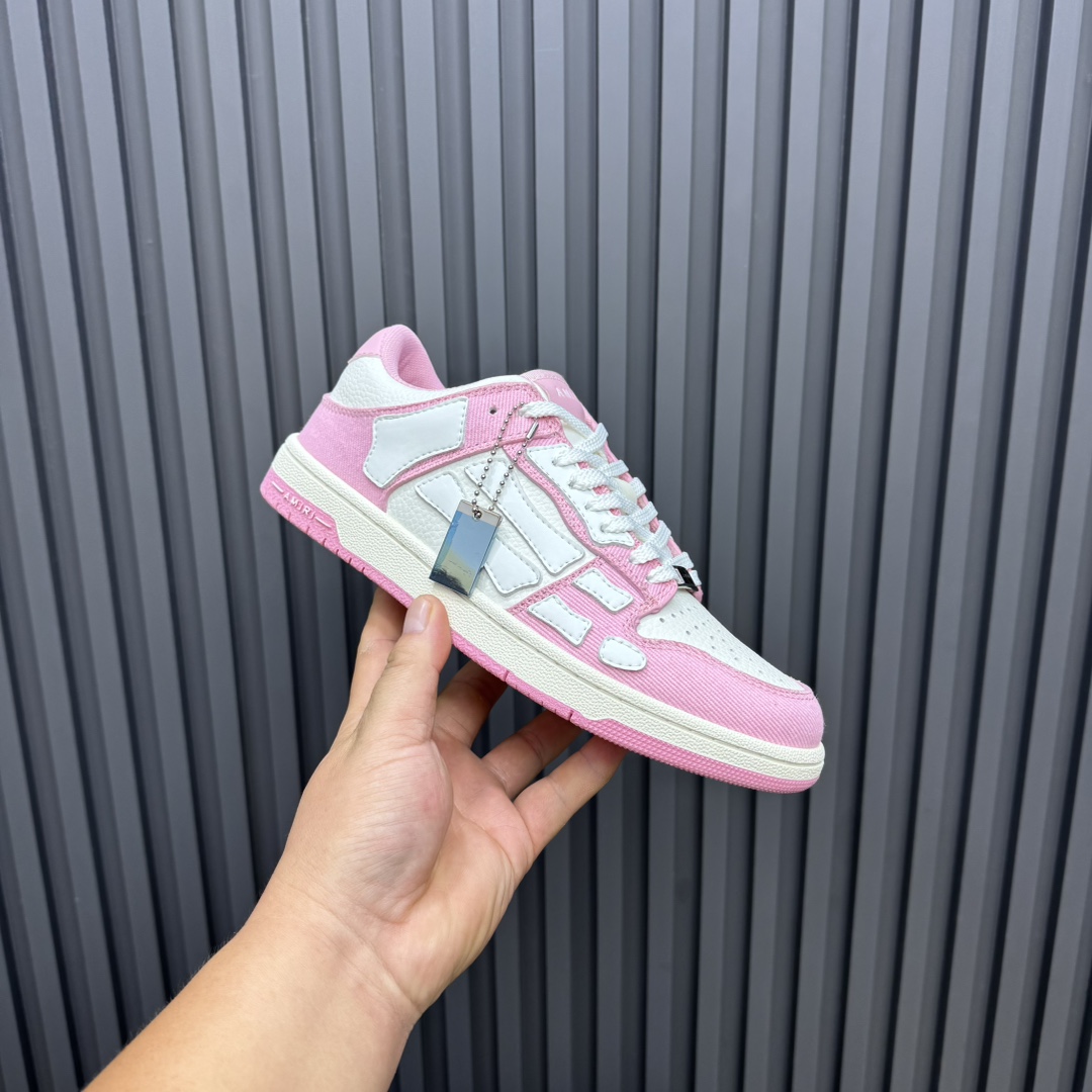 Amiri Bone Runner Sneakers Pink White Leather Low Top Fashion Shoes 4 i1731693005 1150 4