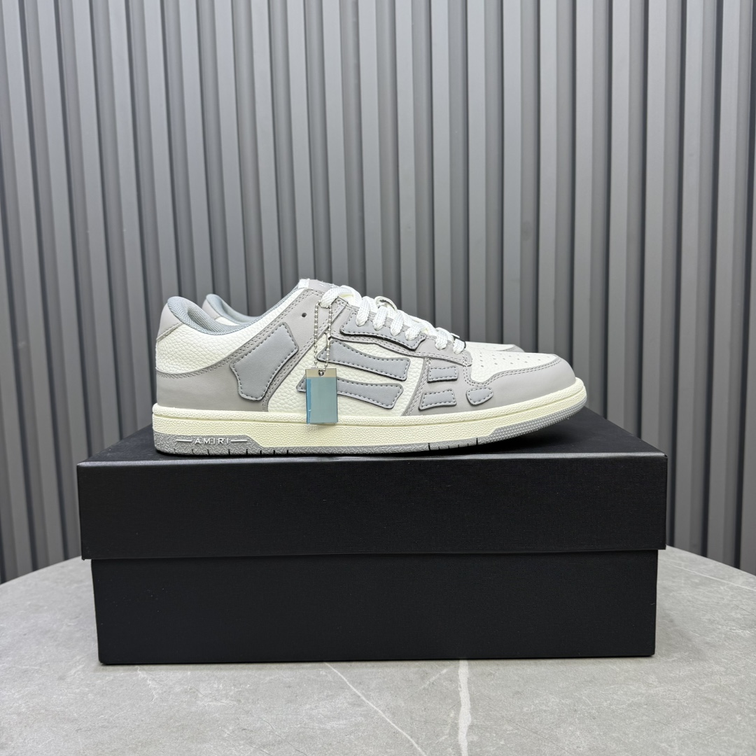 Amiri Bone Runner Low-Top Sneakers: Leather,Couple Style,Street Fashion 1 Amiri Bone Runner Low-Top Sneakers: Leather,Couple Style,Street Fashion