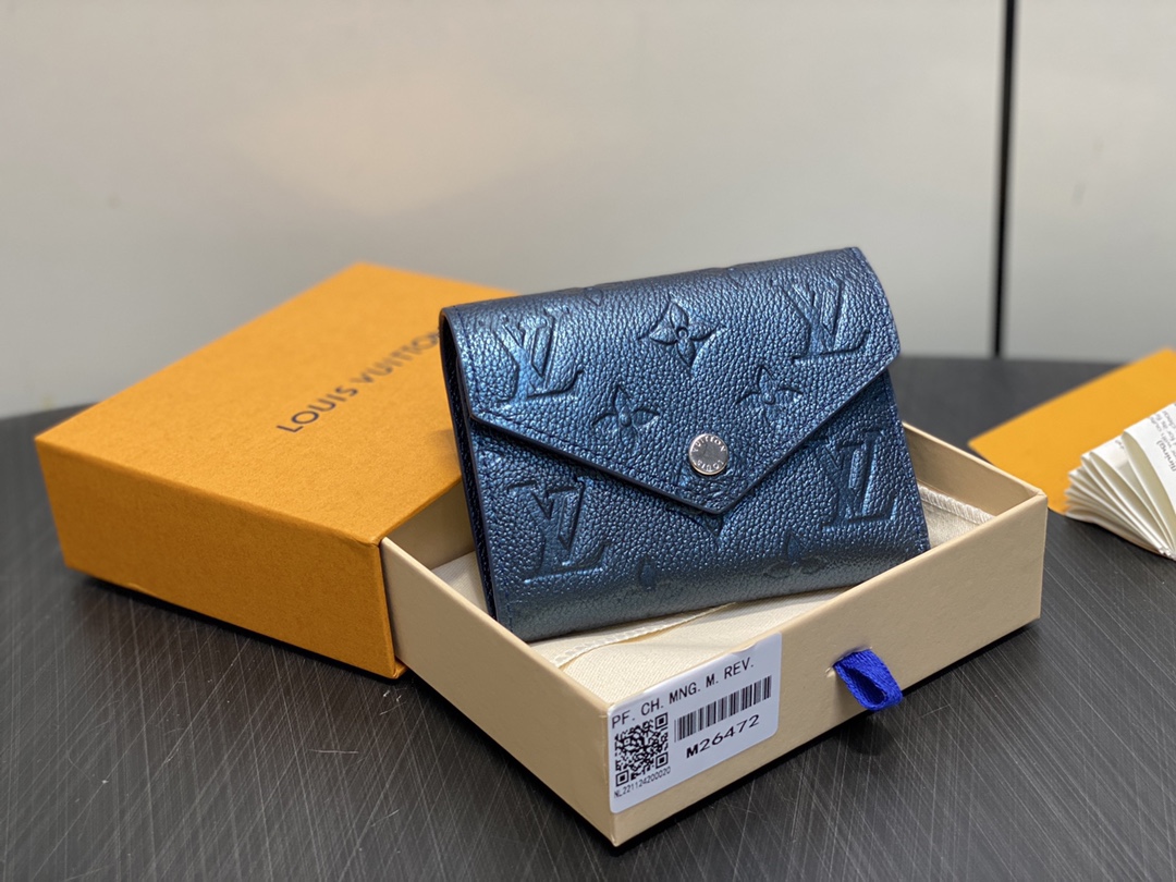 LV Style Blue Leather Wallet Lookbook Reference image 1