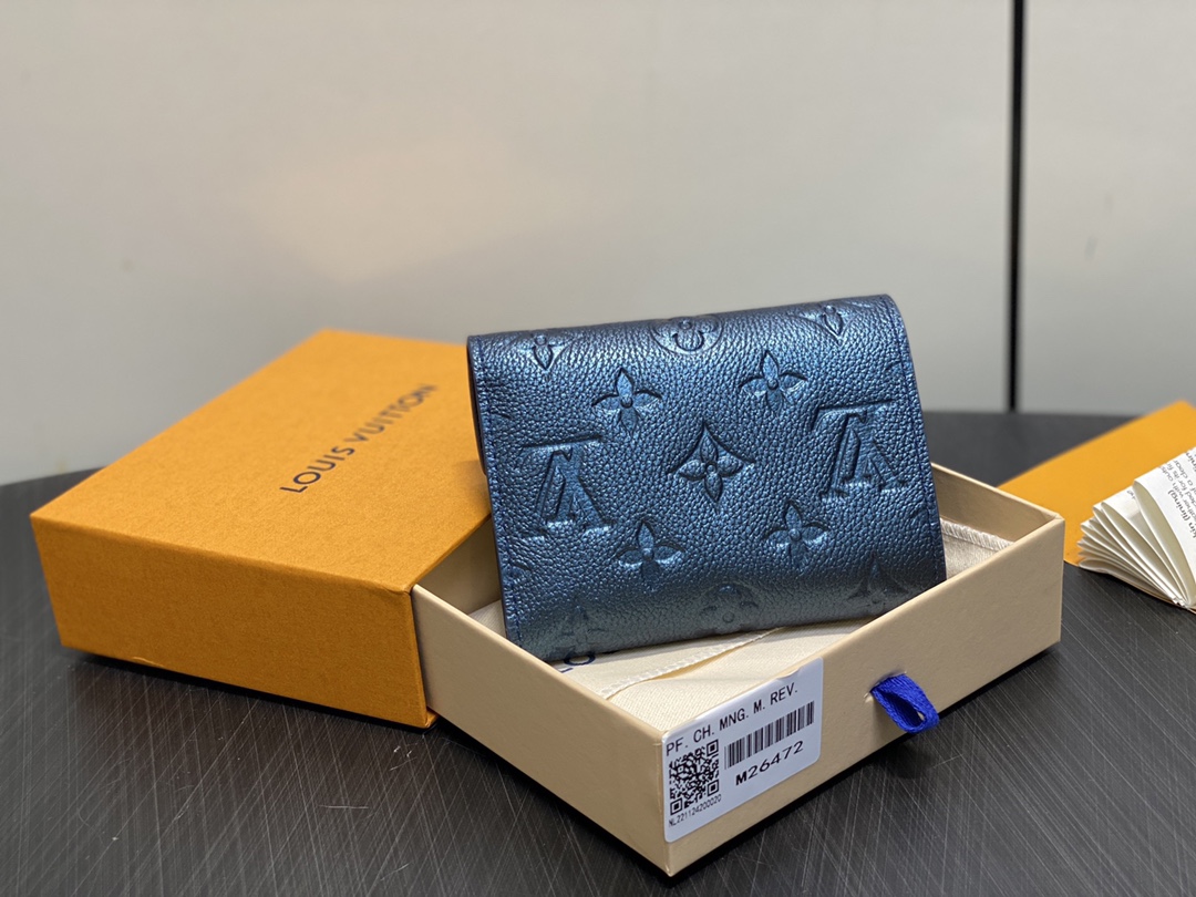 LV Style Blue Leather Wallet Lookbook Reference image 2