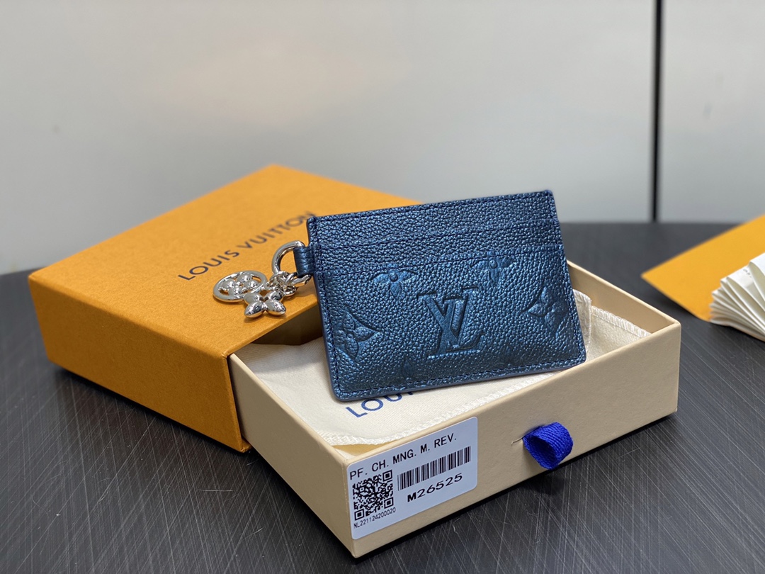 LV Style Blue Leather Card Holder Lookbook Reference image 1