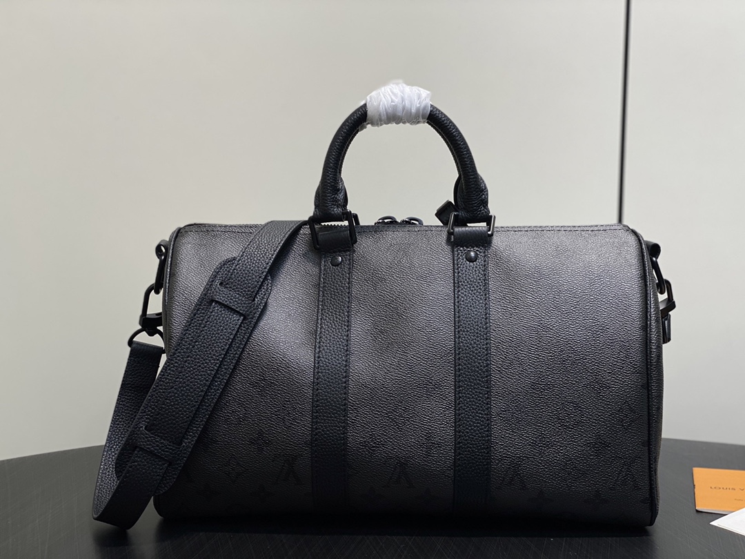 LV Style Black Leather Travel Bag style reference detail image 3 from source 760031