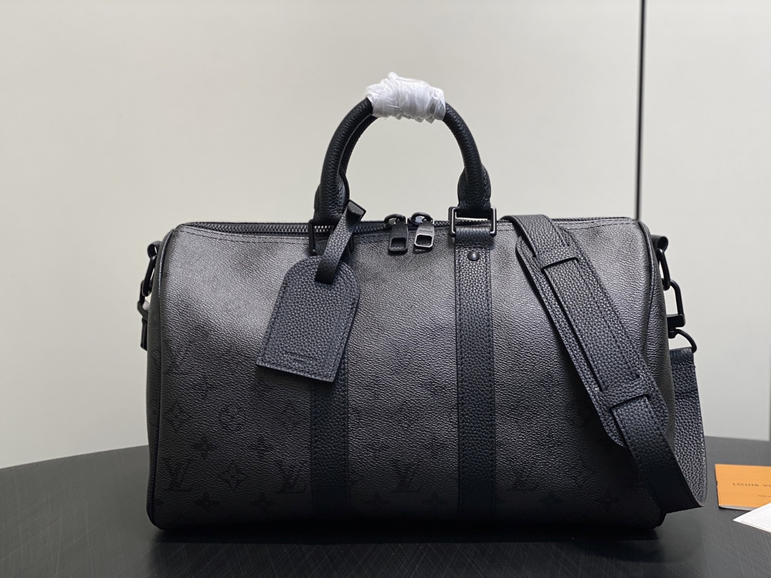 LV Style Black Leather Travel Bag Lookbook Reference image 1