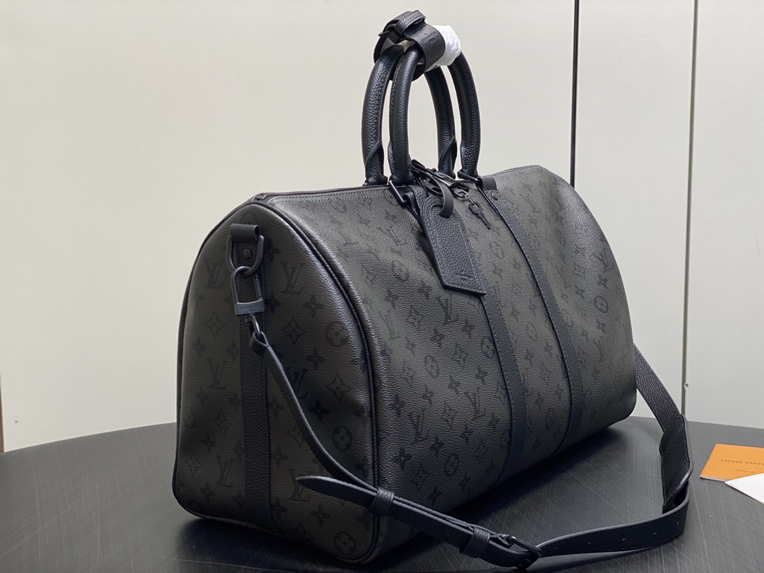 LV Style Black Leather Travel Bag Lookbook Reference image 2