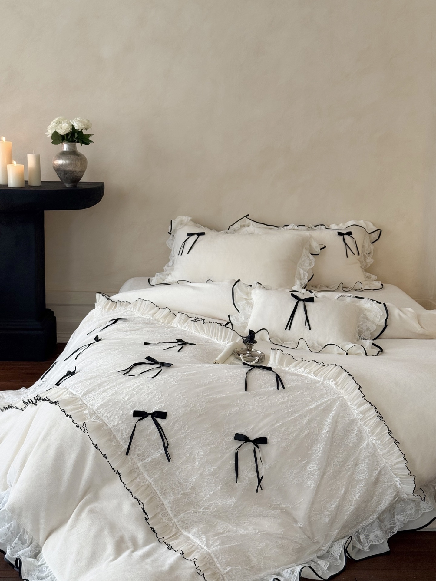 Lace Ruffle Bedding Set with Bows - Milk Velvet Fabric, Soft and Comfortable 18 i1759117132556 2504 0 16