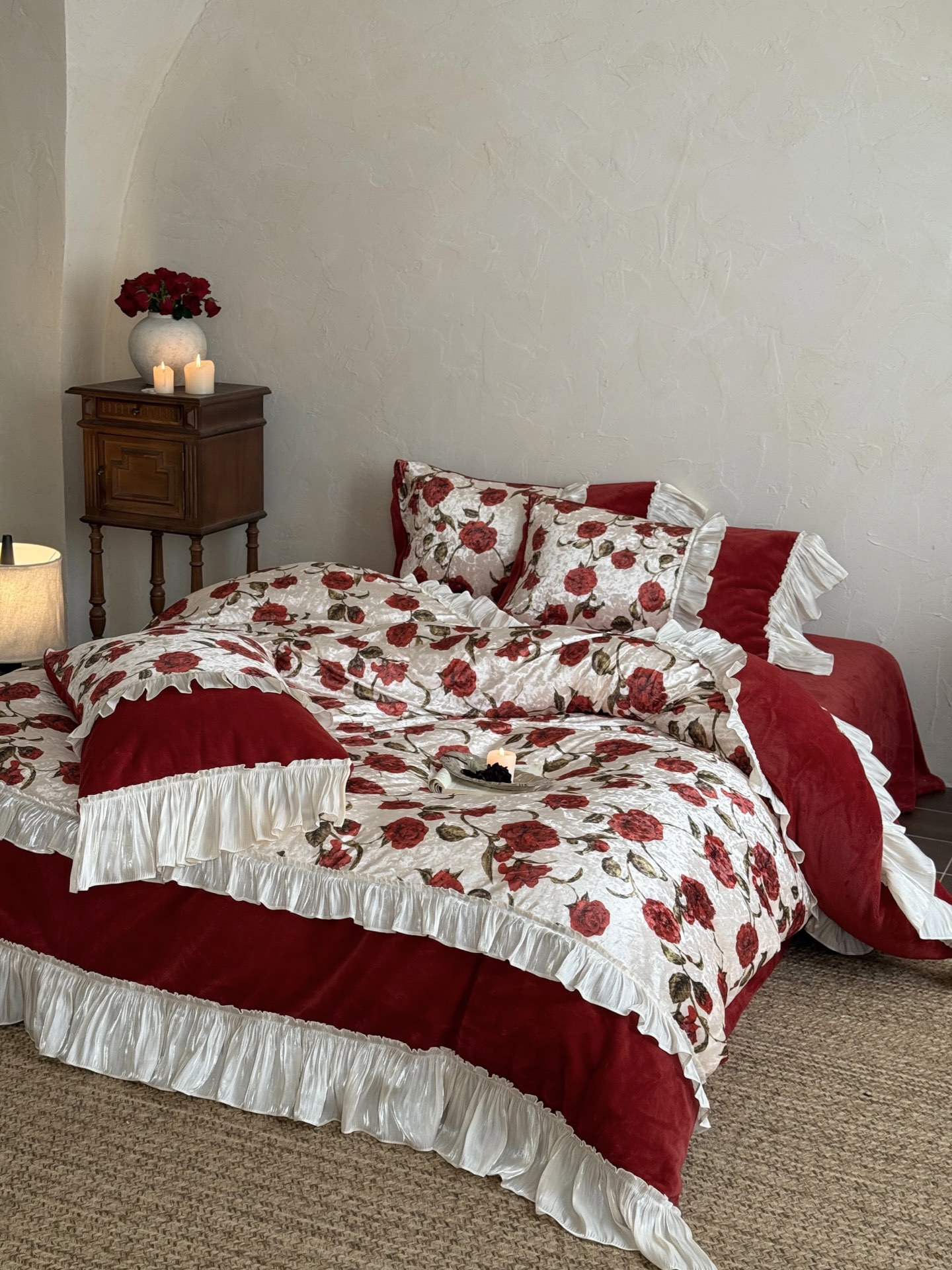 Elegant Rose Print Bedding Set - High-Quality Milk Velvet, Soft and Comfortable 7 i1760498493591 6367 0 5