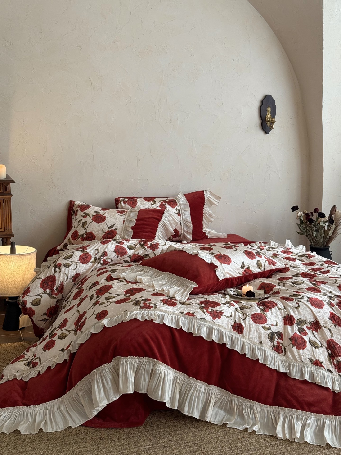 Elegant Rose Print Bedding Set - High-Quality Milk Velvet, Soft and Comfortable 13 i1760498493704 304 0 11