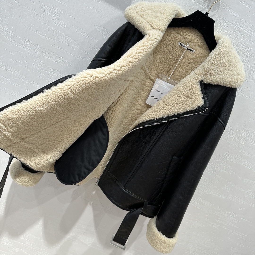 AC*E Studio Shearling Biker Jacket: Premium Merino Wool, Unisex Design 10 i1695107764 822 8
