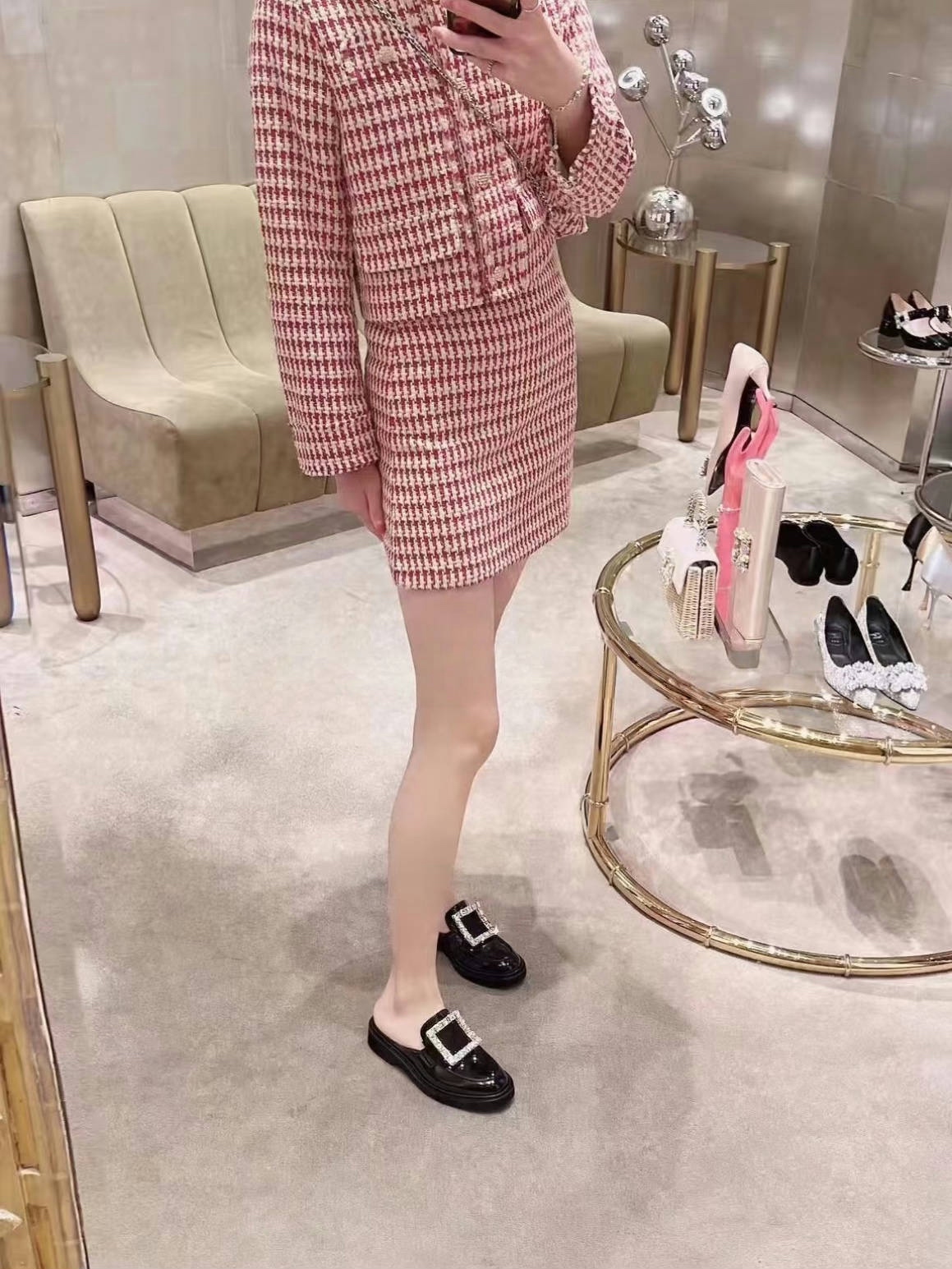 NO:238464,The retro old money style can be perfectly held with all styles, half-drag19860909上脚绝绝子,复古老钱风搭配各种风格都能完美hold住,半拖,Women's Shoes