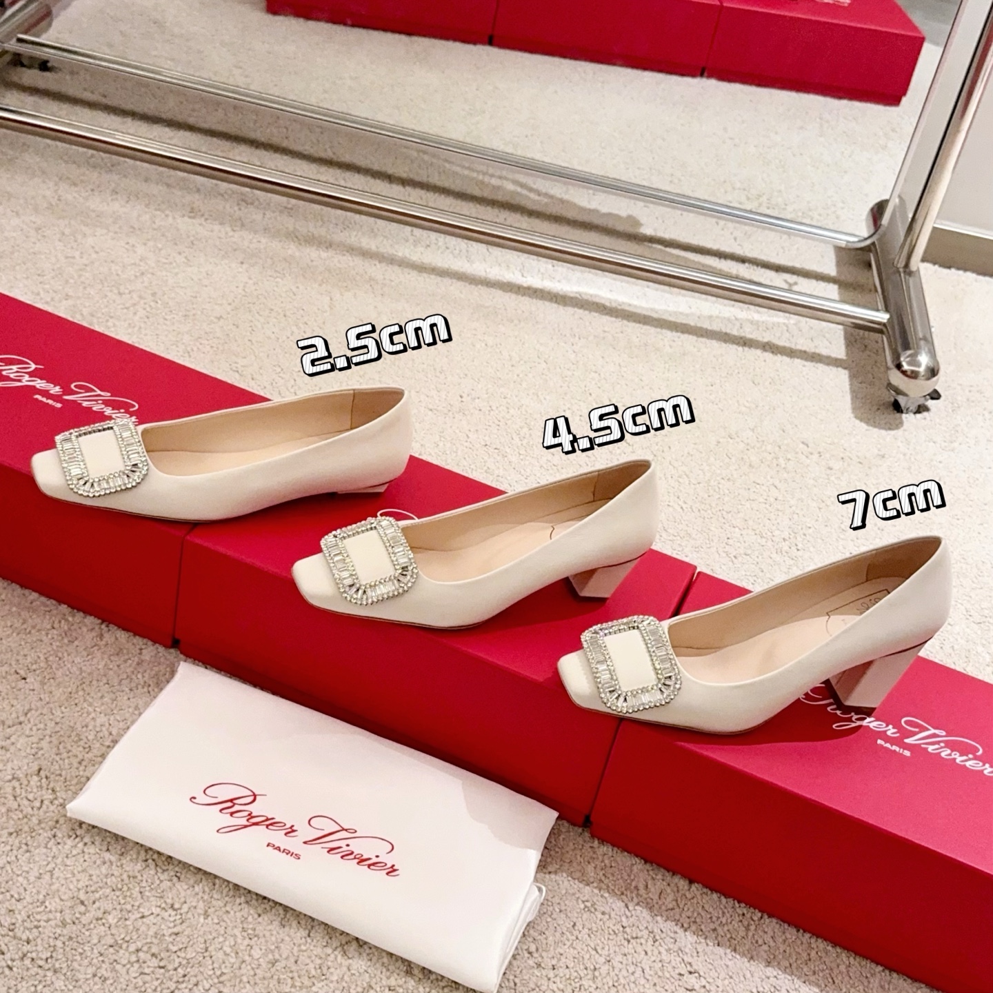 NO:259811,【RV】New version of square diamond Belle series New height 2.5/4.5/7cm falls into the 