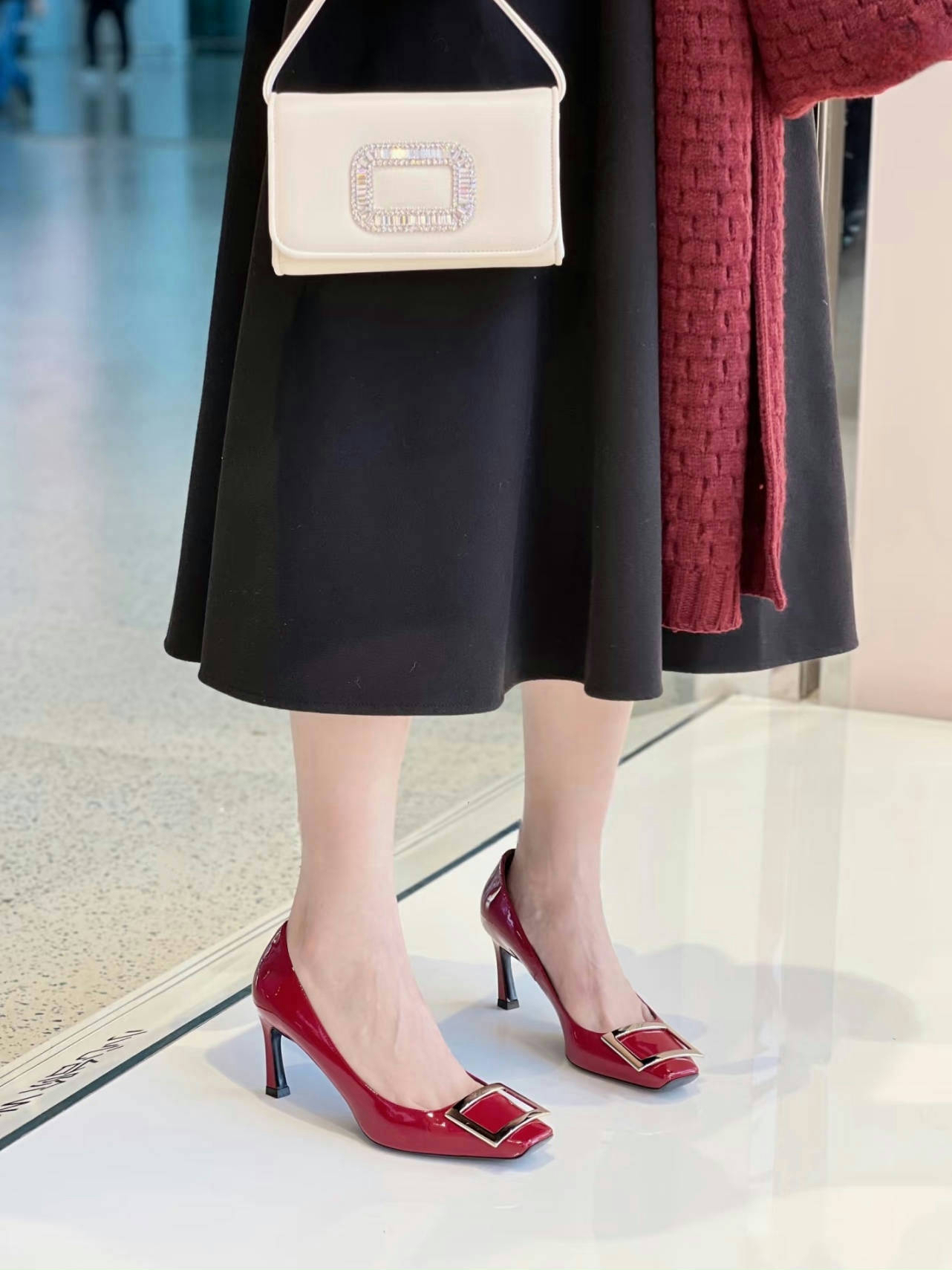 NO:750320,'7cm Speaker Heel and Foot Picture' The favorite single shoe for daily commuting fairies19860909「7cm喇叭跟上脚图」日常通勤小仙女们的最爱,单鞋,Women's Shoes