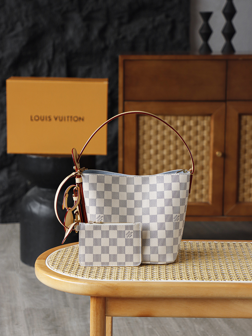 Louis Vuitton All In BB White Checkerboard Handbag