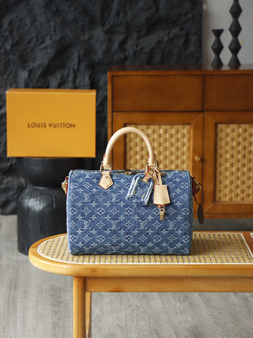 Denim Monogram Speedy 30 Handbag – Retro Washed Soft Tote