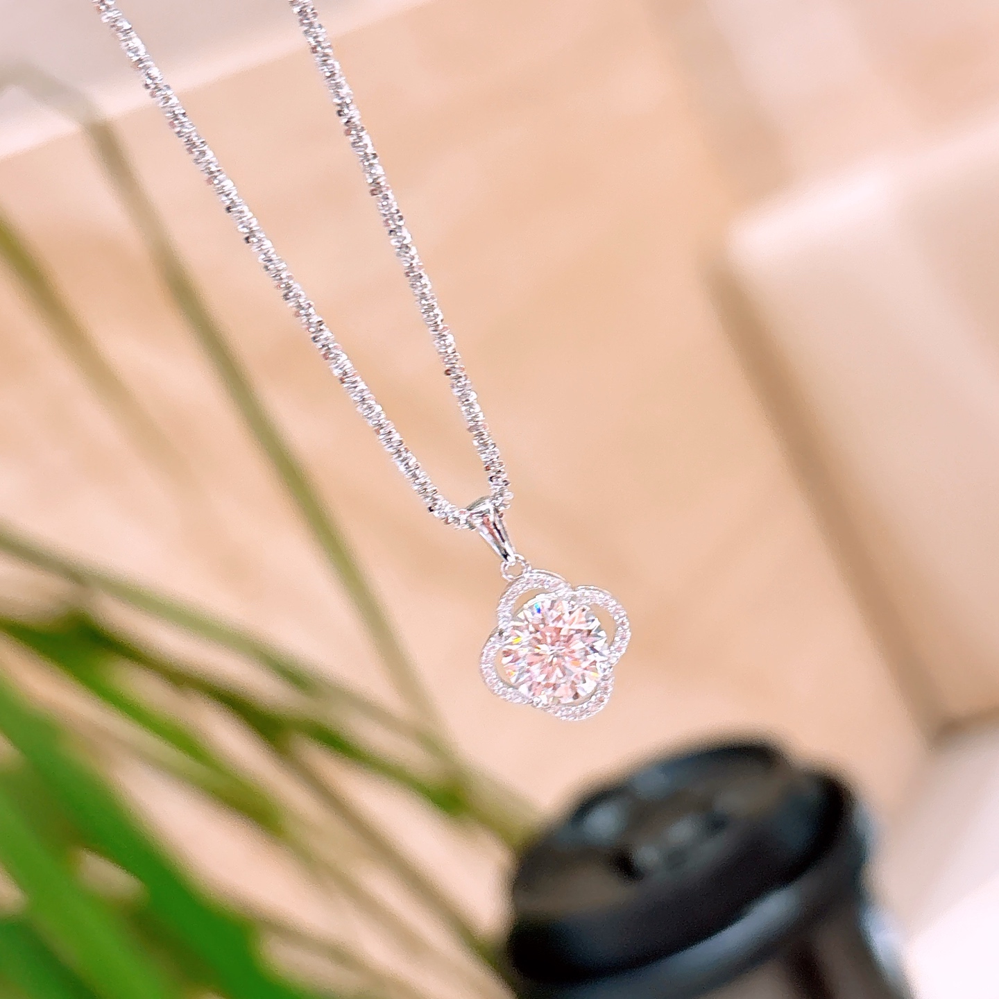 High Polish Silver Moissanite Necklace Girly Confession Silver