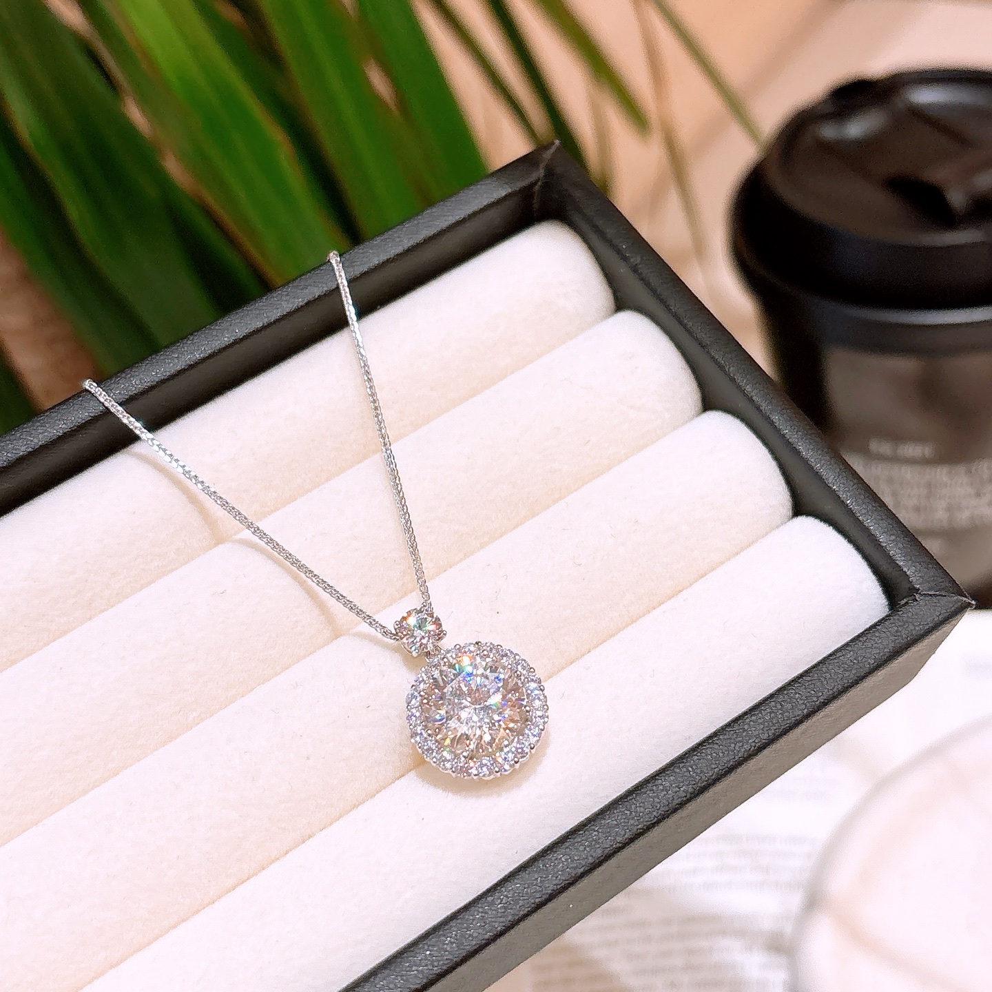 Hypoallergenic Silver Moissanite Necklace Lively Wedding Registration