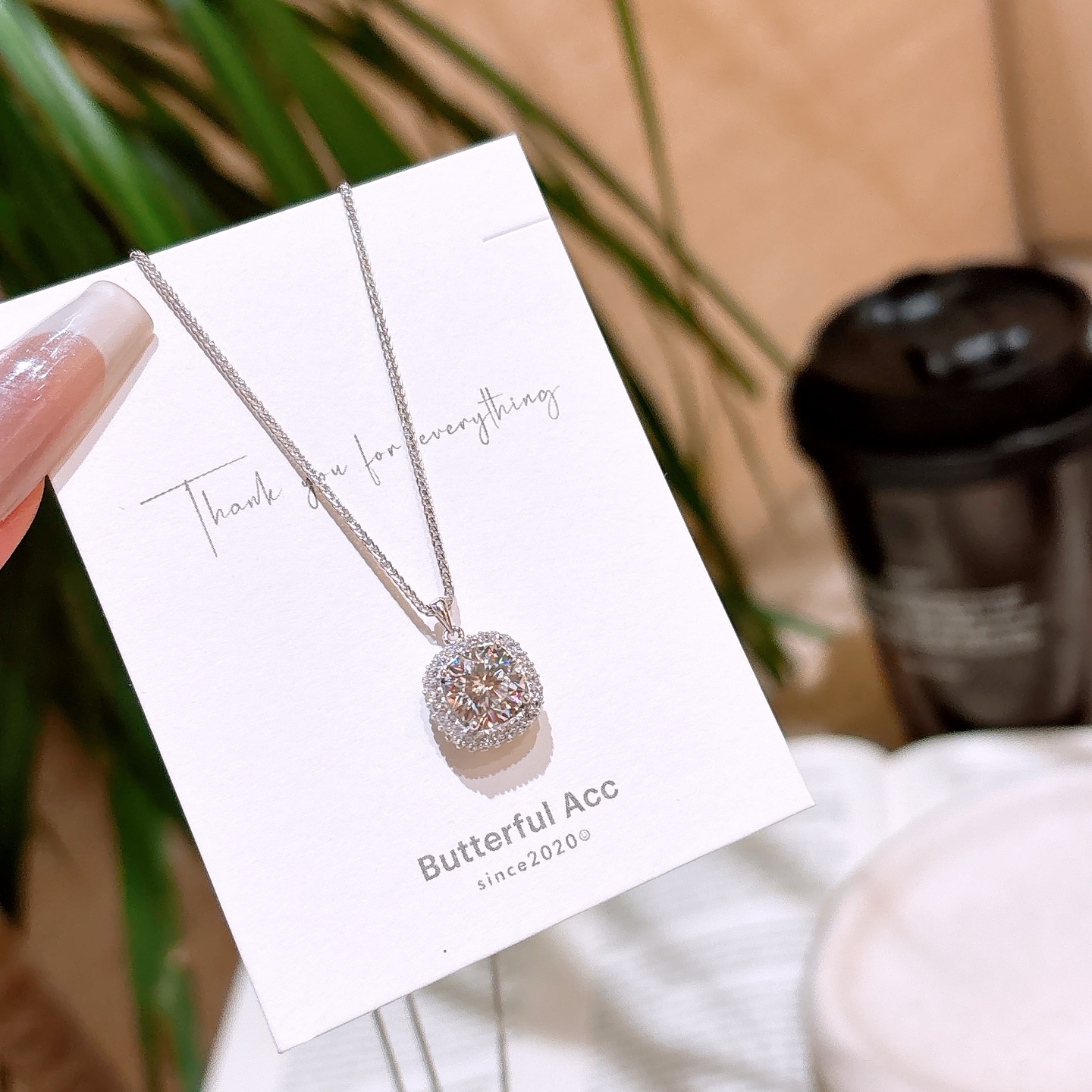 925 Silver Moissanite Necklace Pure Teacher's Day Silver