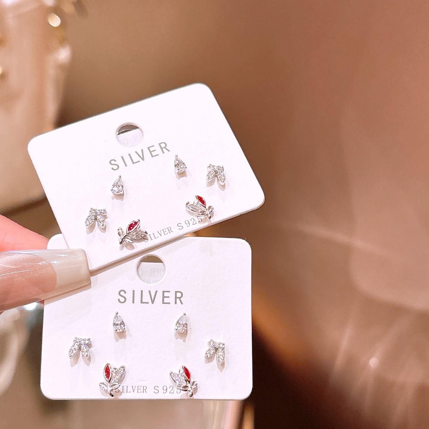 Solid Silver Earrings Soft Christmas Gold