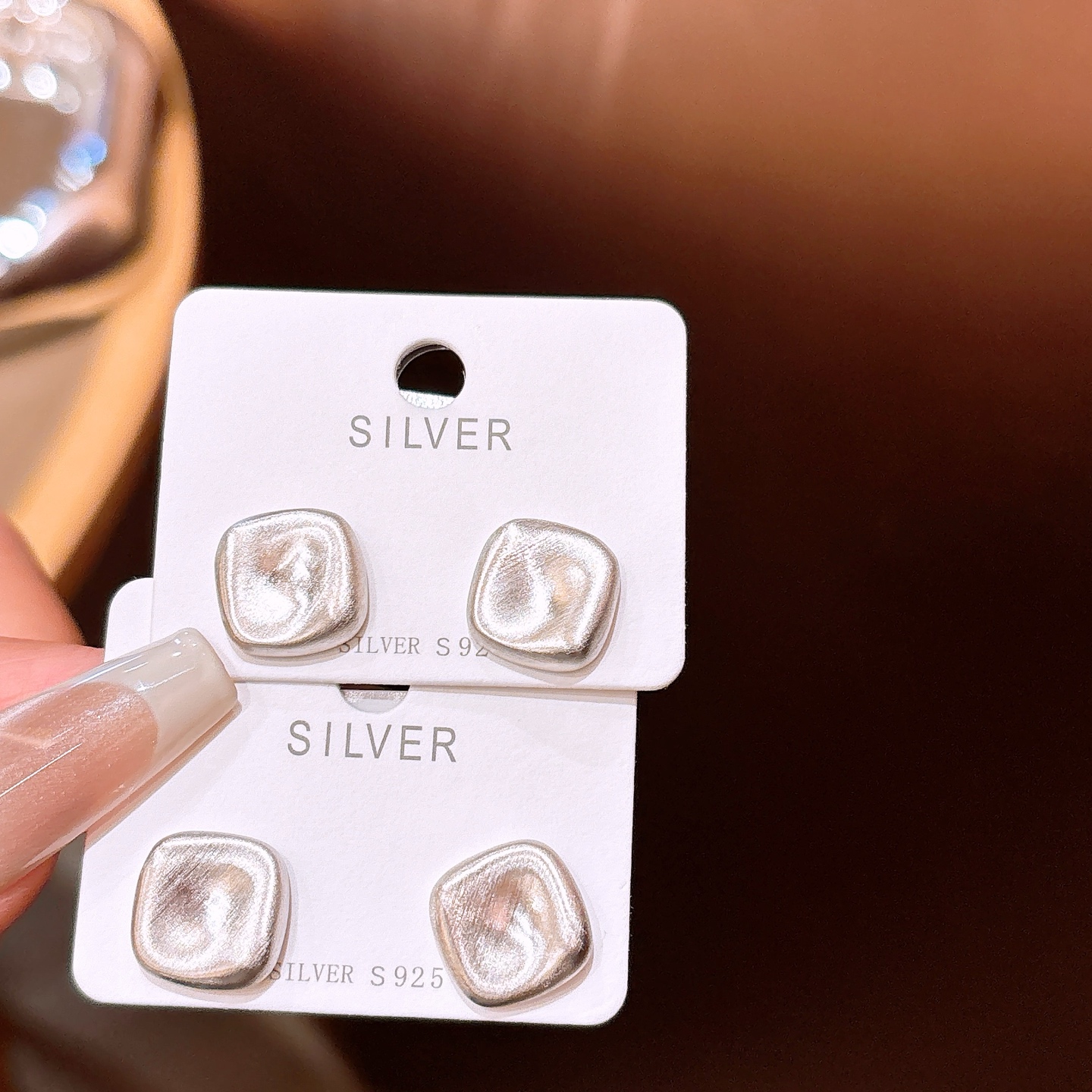 S925 Sterling Silver Earrings Korean Style Travel Gold