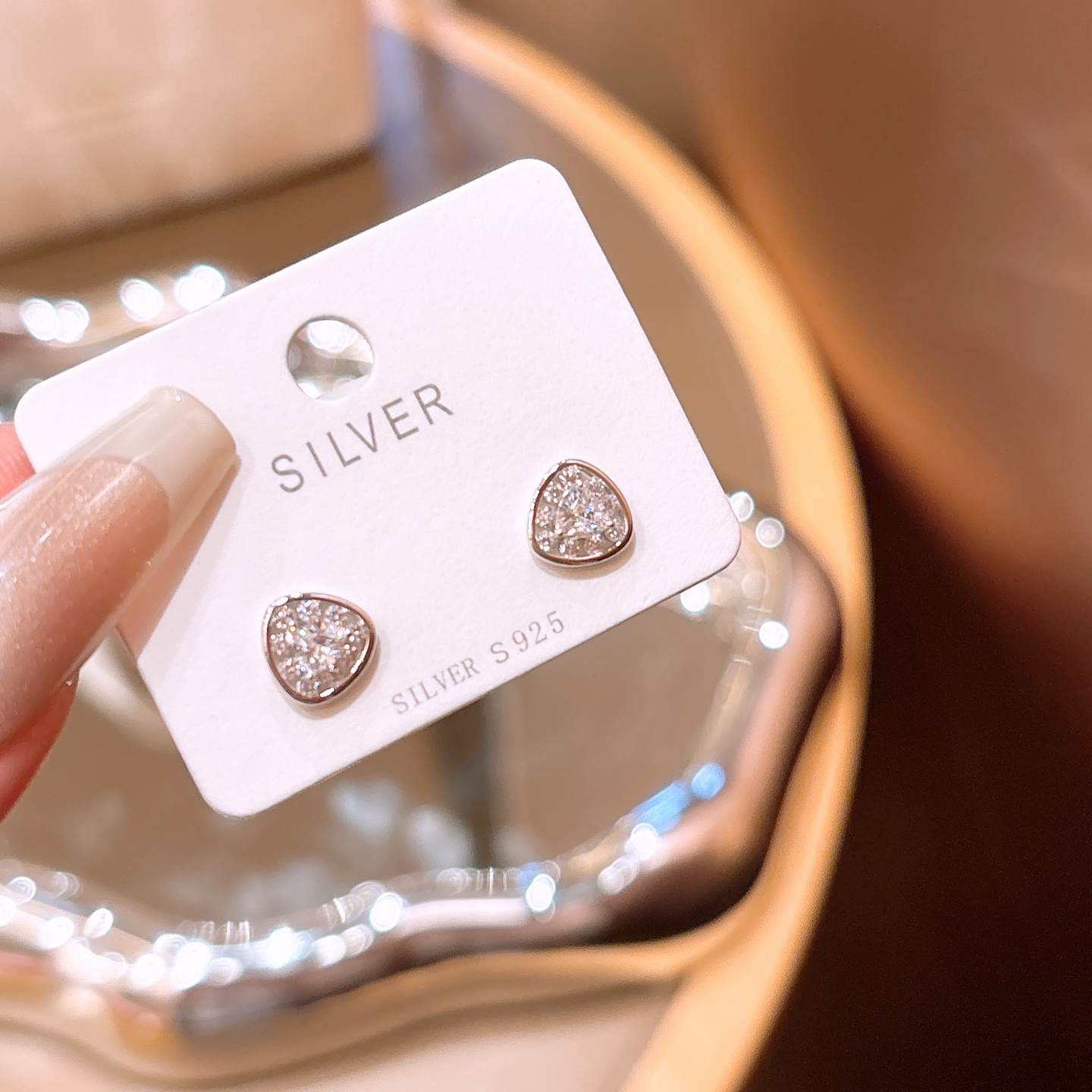 High Polish Silver Earrings Cute Christmas Silver