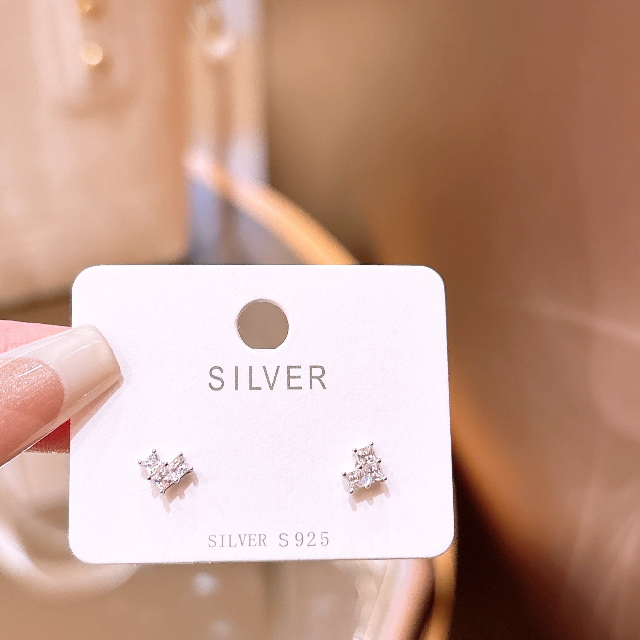 S925 Sterling Silver Earrings Dainty Christmas Silver