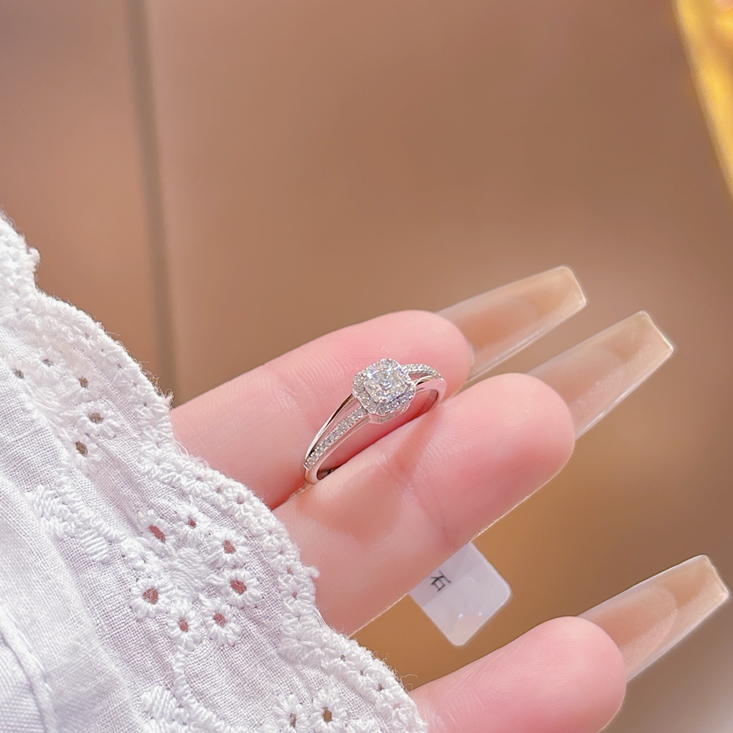 Hypoallergenic Silver Moissanite Ring Ultra Minimal New Year Gold