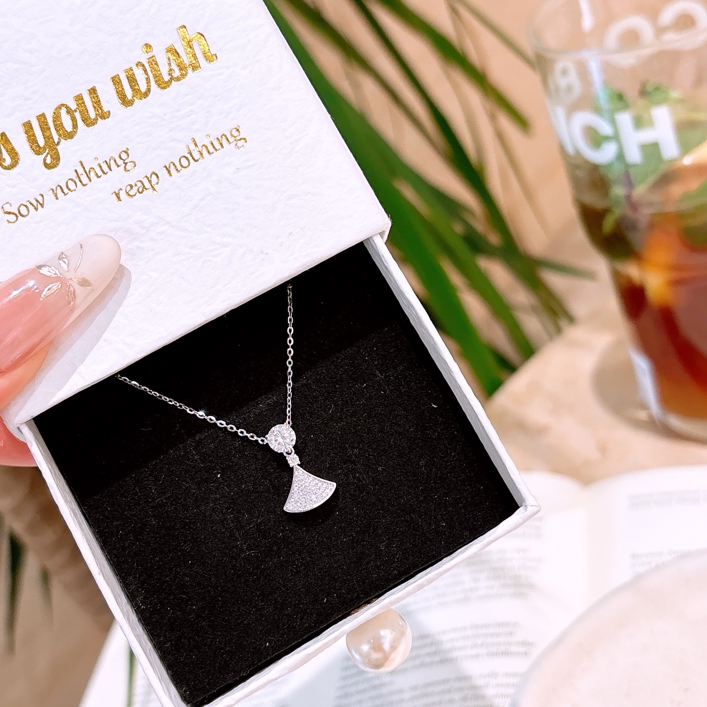 Hochglanzpoliertes Silber Moissanit Kette Vintage Weihnachten Gold