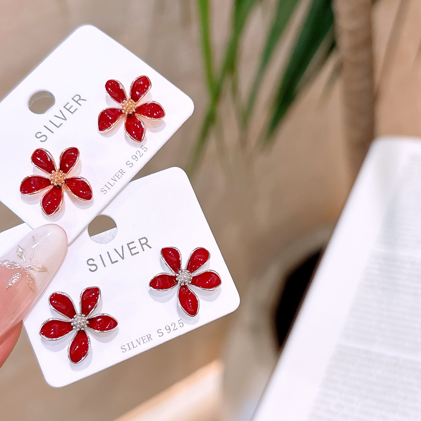 High Polish Silver Earrings French Spring Festival Gold