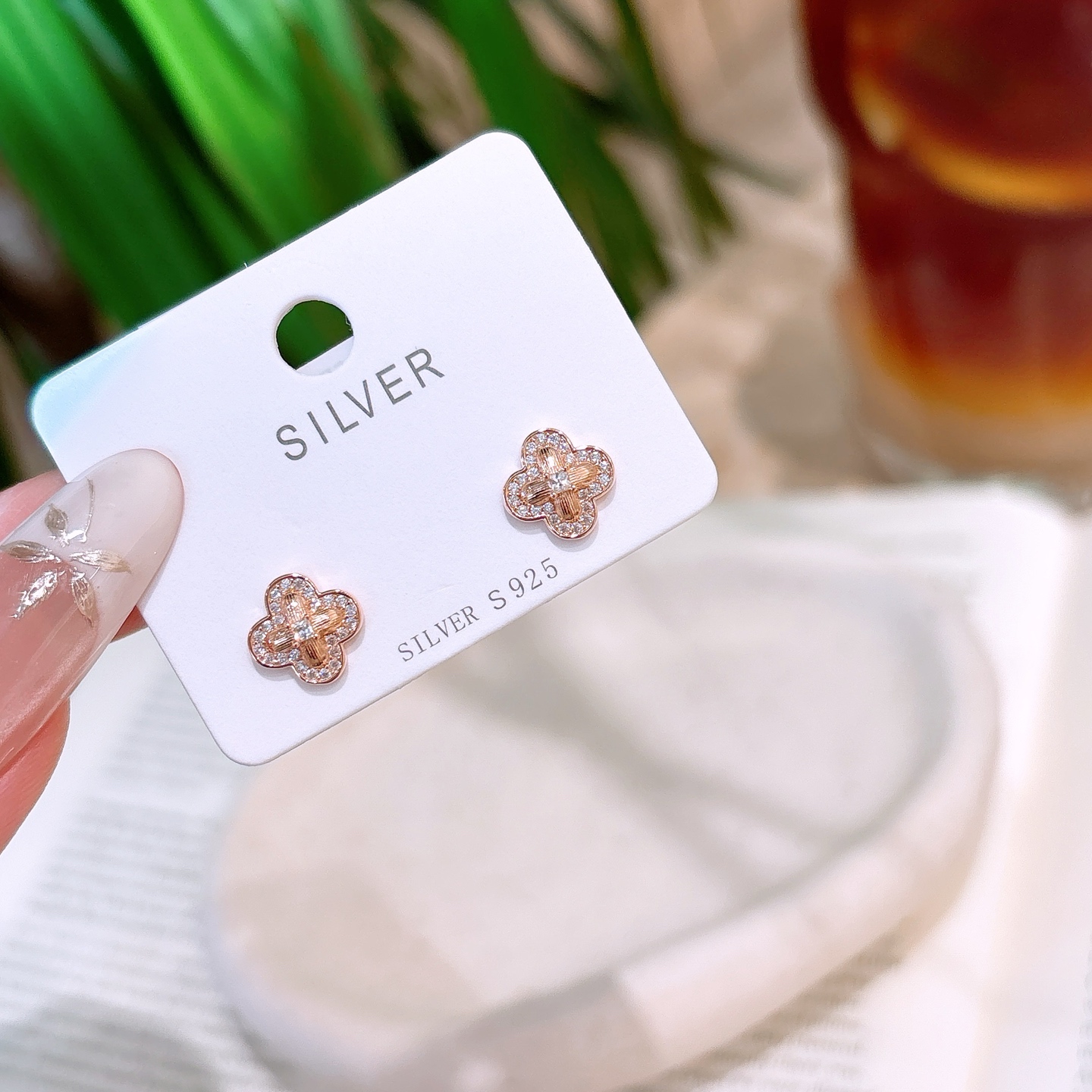 幻想的925シルバーイヤリングシルバー 婚約