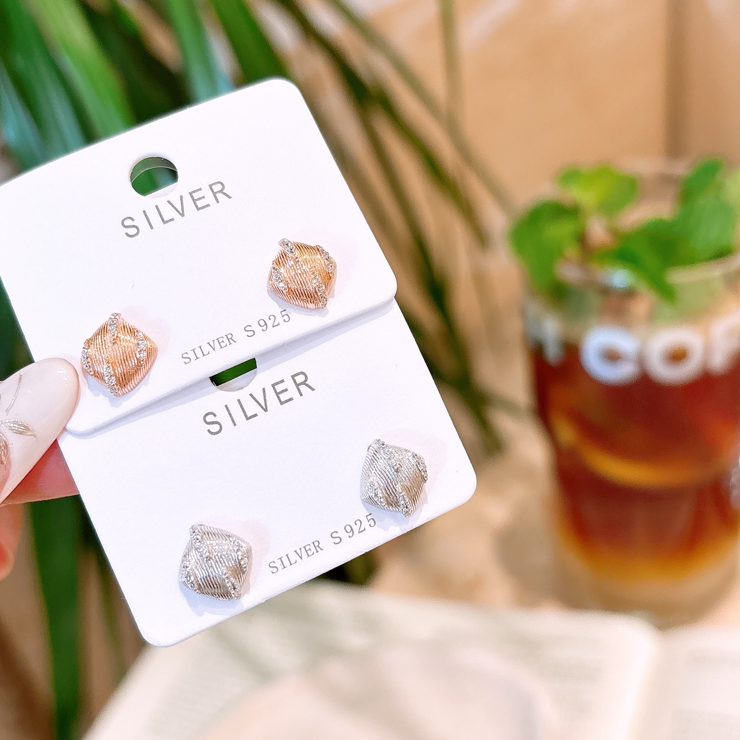 幻想的高品質シルバーイヤリングゴールド 母の誕生日