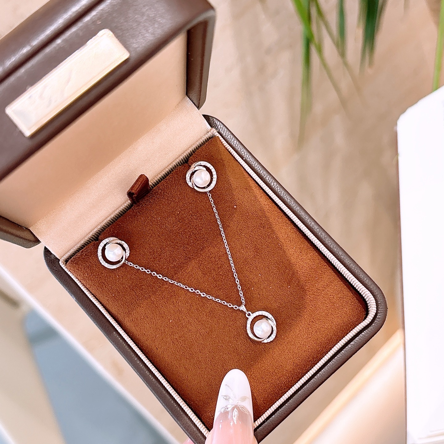 925 Silver Earrings & Necklace Set Light Luxury Self-love Silver