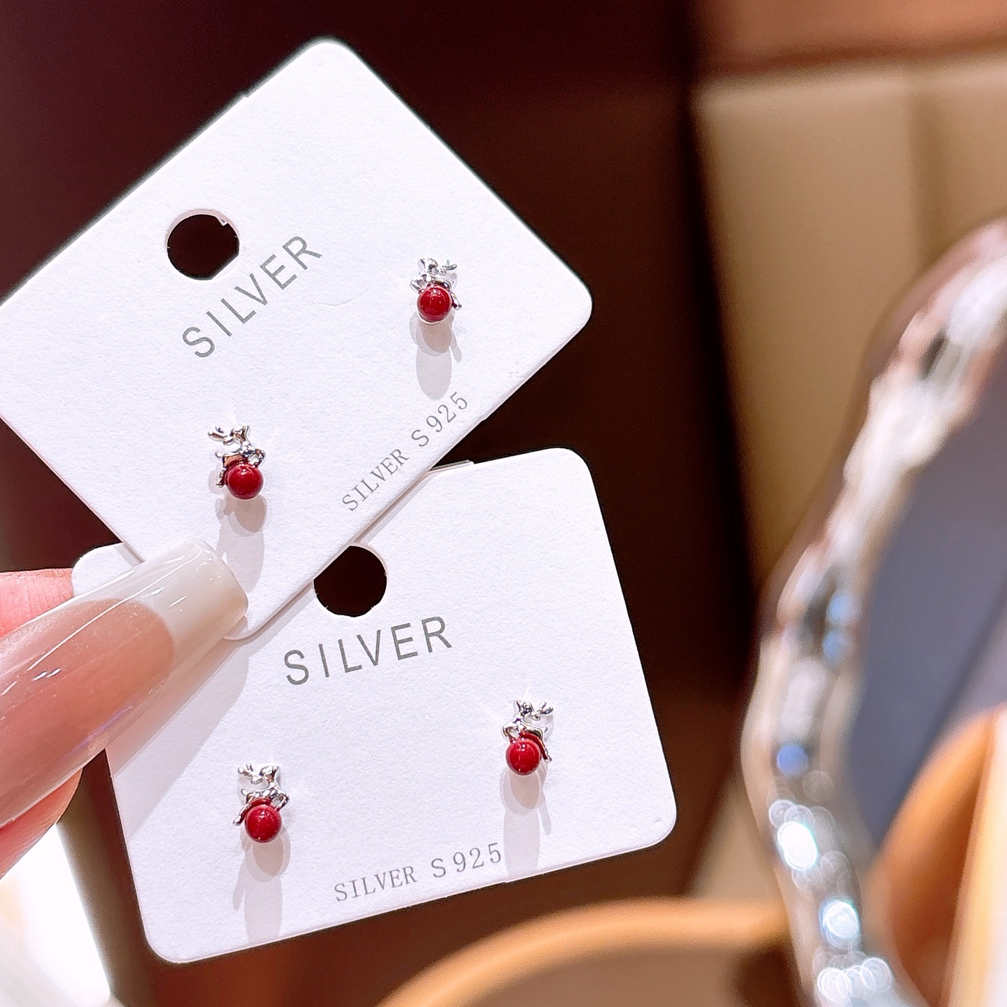 S925 Sterlingsilber Ohrringe Frisch Hauseinweihung Silber