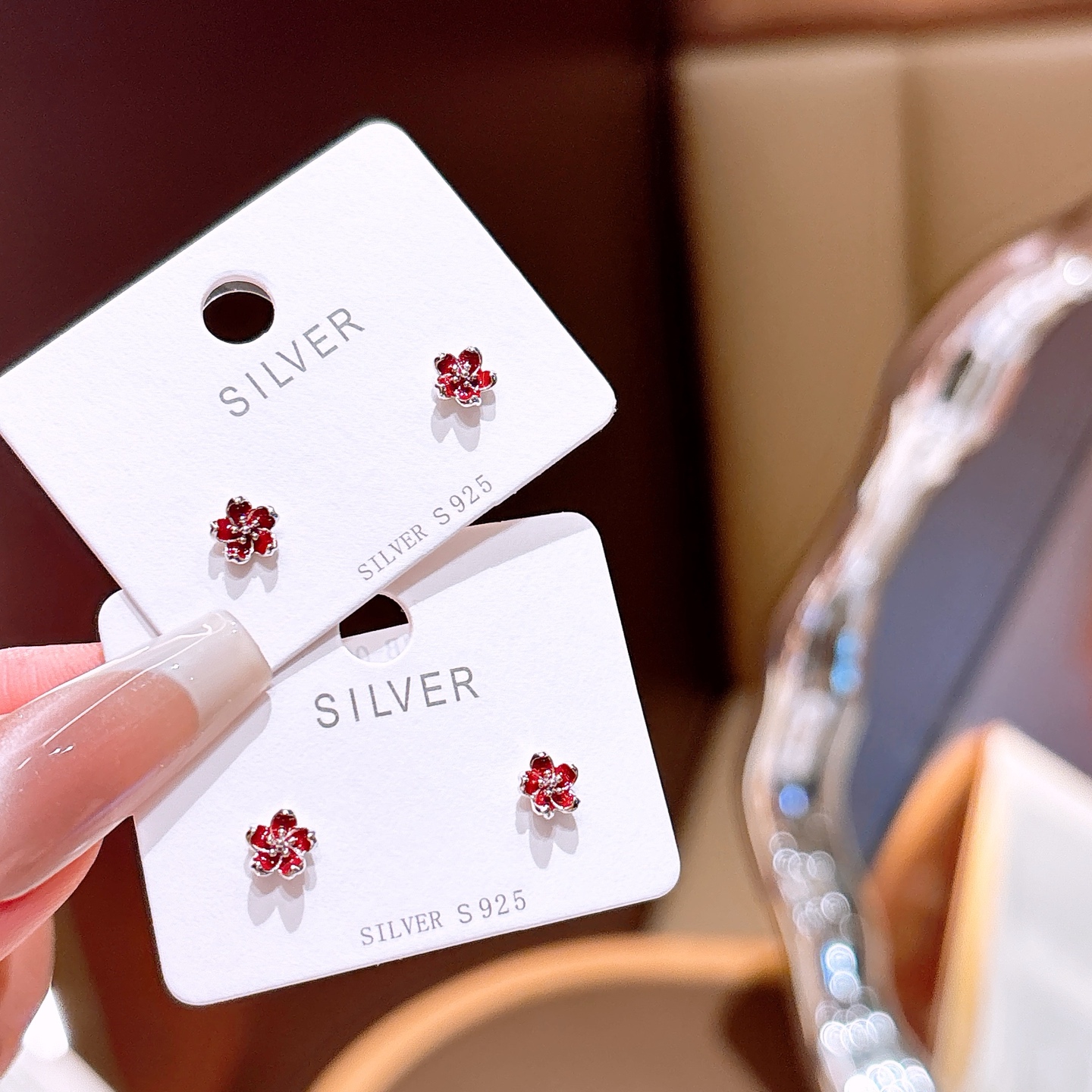 S925 Sterlingsilber Ohrringe Lebendig Heiratsantrag Silber