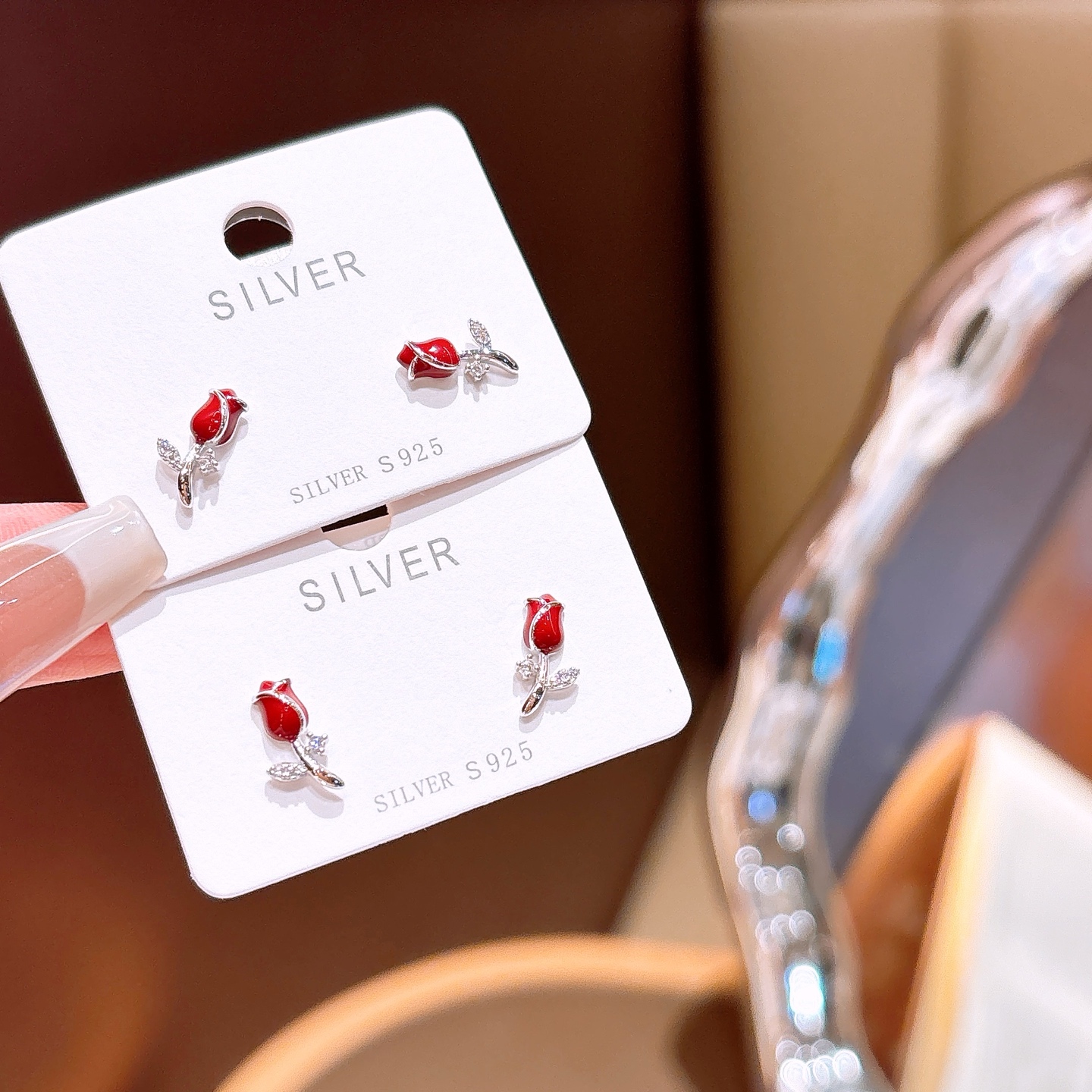 Allergiearmes Silber Ohrringe Sanft Jahrestag Gold