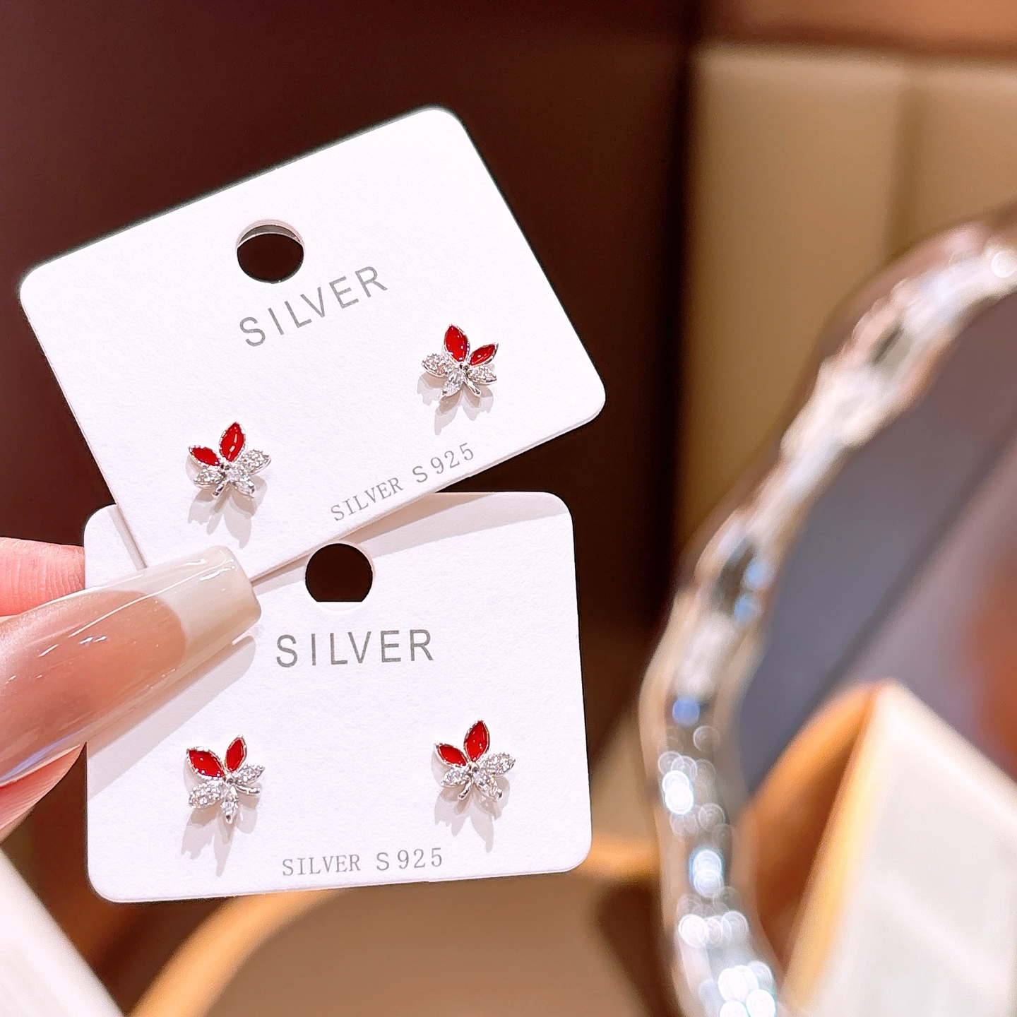 925 Silber Ohrringe Frisch Alltag Silber