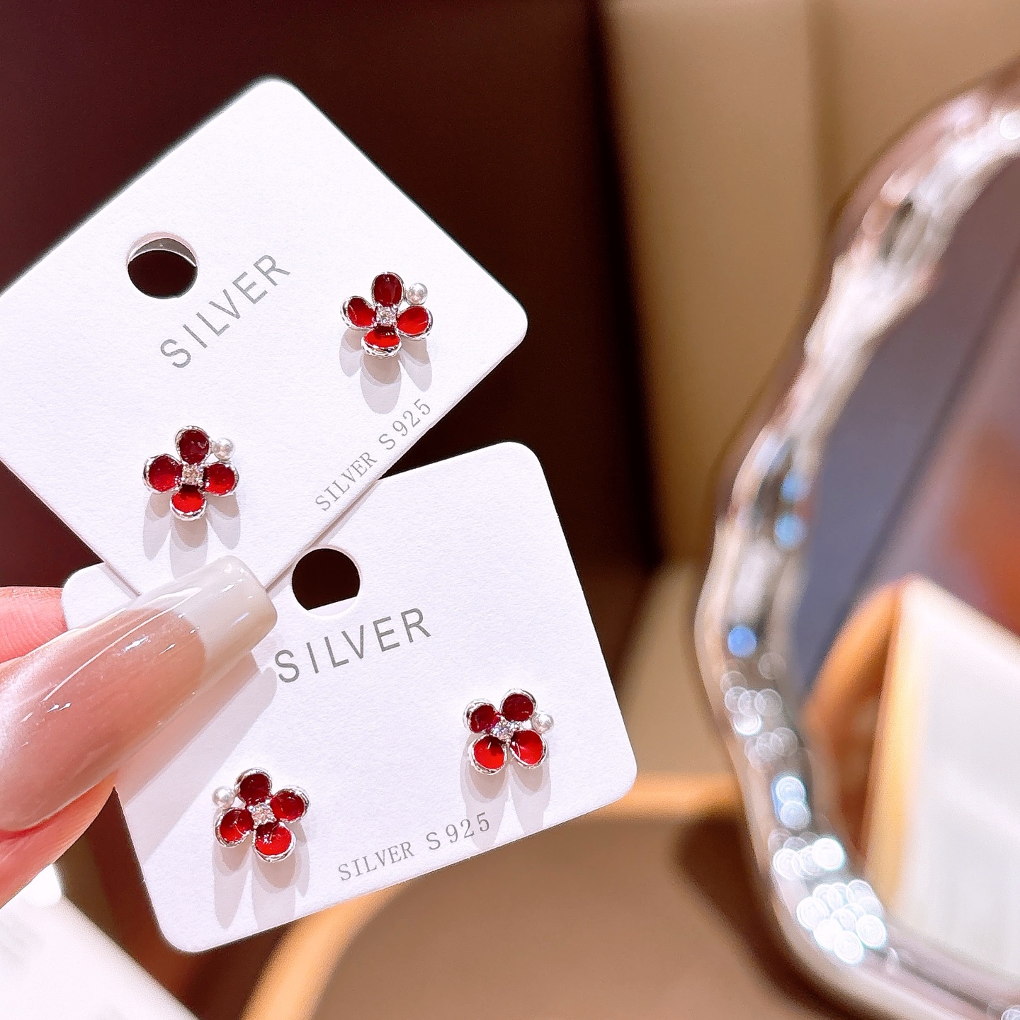 Feinsilber Ohrringe Lebendig Reise Gold