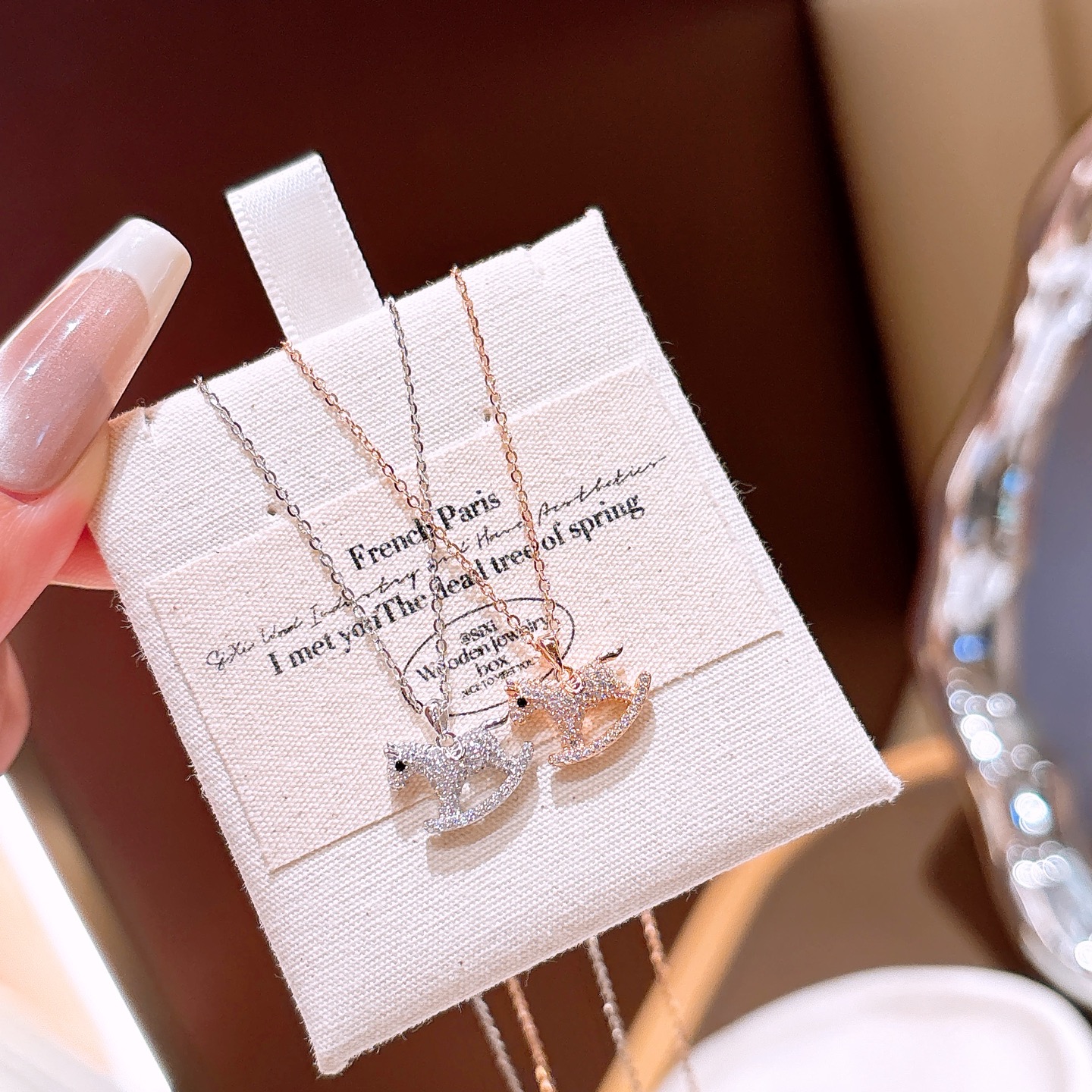 ラグジュアリー純銀ネックレスゴールド 新築祝い