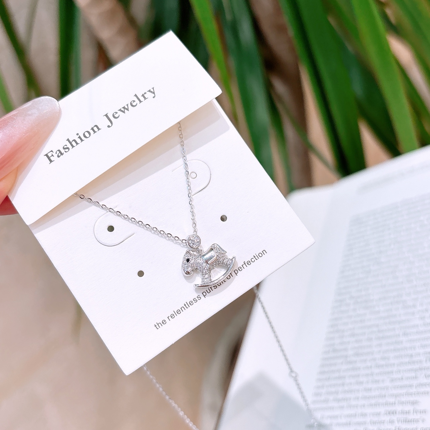 Feinsilber Moissanit Kette Wald Jahrestag Gold