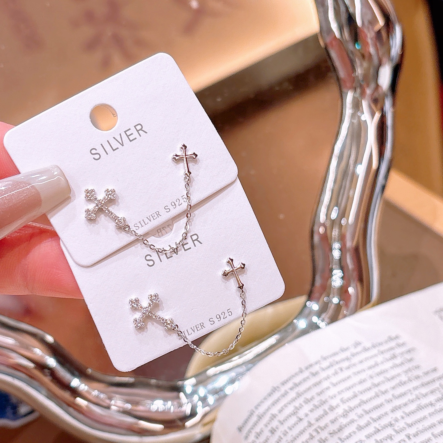 精巧S925スターリングシルバーイヤリングゴールド 年次パーティー