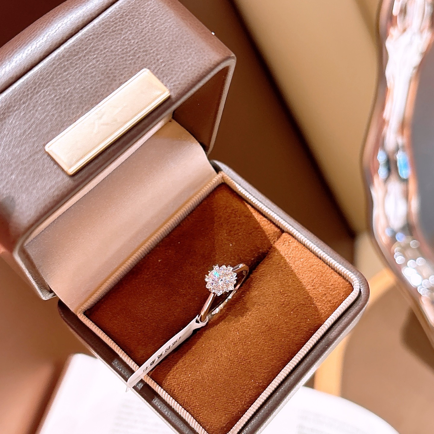 S925 Sterling Silver Moissanite Ring Unique Teacher's Day Gold