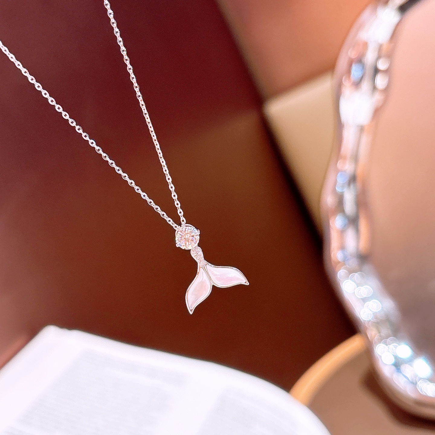 High Polish Silver Moissanite Necklace Cute Wedding Registration Gold